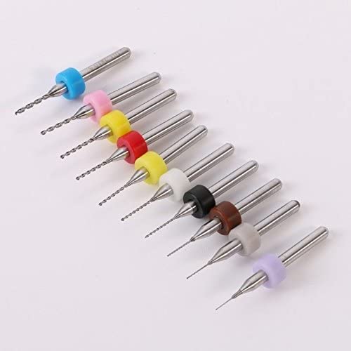 Sainio 10Pcs/Set PCB Print Circuit Board Carbide Micro Drill Bits 0.3mm to 1.2mm