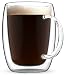 Double Wall Coffee Mug Set of 2, 13.5 oz - Dishwasher & Microwave Safe - Clear, Unique & Insulated Glass with Handle, By Elixir Glassware