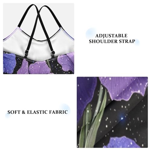 Pigsaly Girls One Piece Swimsuits Purple Lilac Gradient Flower Kids Cross Back Swimwear Toddler Beach Sport Bathing Suit 3T3