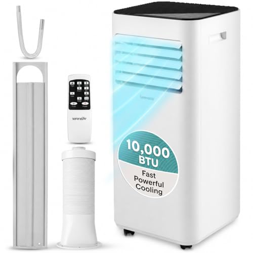 Image of SereneLife Portable Air Conditioner 10000 BTU | 3-in-1 Cooling, Fan and Dehumidifier | 24-H Timer with up to 320 sq ft Coverage | AC Unit for Bedroom, Home & Office | Includes Window Kit & Remote
