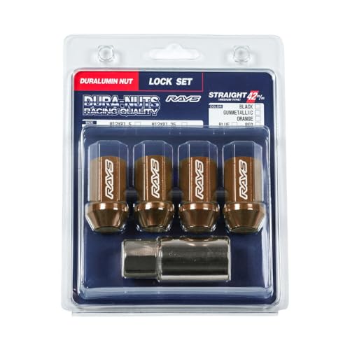 RAYS �W�������~�����b�N�i�b�g DURA-LOCK ONLY L42 �X�g���[�g�^�C�v 4��/1SET �z�C�[�����b�N�i�b�g (�u�����Y, M14×P1.5) 74020001063BR