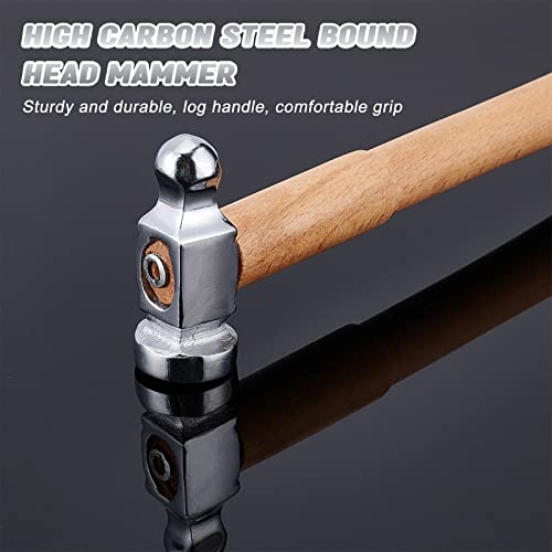 BENECREAT 1lb Jagen Hammer Schmuckherstellung Hämmer mit bequemem Holzgriff für die Schmuckherstellung, 25cm lang, 5.7cm breit