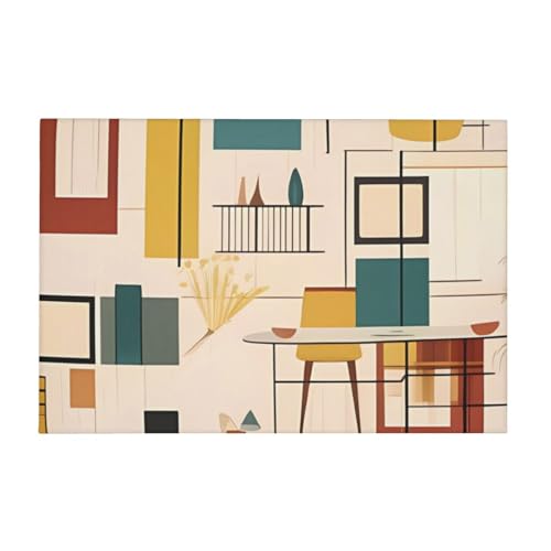 Toile murale moderne du milieu du siècle, œuvre d'art d'intérieur