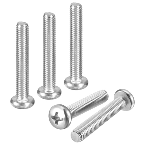 DTGN M5-0.8x30 Phillips Pan Head Machine Screws 304 Silver 15pcs