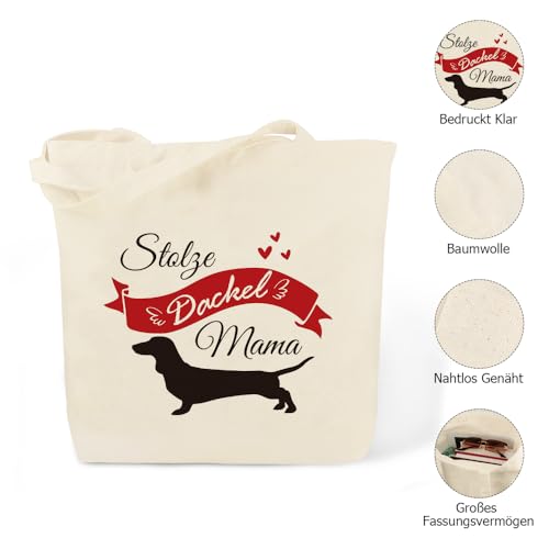 LmashRbaiw Taschen Geschenk für Hundebesitzer,Stolze Dackel Mama,Inspiration Geschenke,Geschenk für Beste Freunde Mädchen Schwester Kollegen