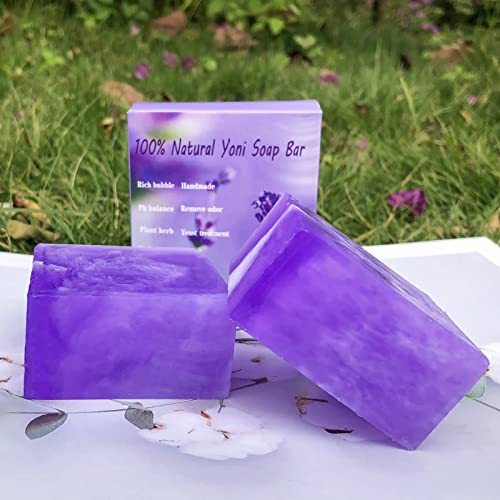 2 Packs Organic Yoni Soap Bars For Women Vaginal Wash, Handmade Yoni Bar Soap For Women Yoni Wash, Vagina Soap Natural Feminine Wash Vaginial Deodorants, Ph Balance -Vaginal Care Lavender Soap 3.53Oz #TOP5