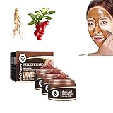 CANOTUN Herbal Refining Peel-Off Facial Mask,Peel Off Mask Ginseng Korean Anti Aging,Pro-herbal Refining Peel-off Facial Mask, for Exfoliate Clean Dead Skin, Shrink Pores. (3PCS)