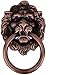 POFET 10pcs Vintage Stile Retro Maniglia Maniglia Armadio Armadio Cassetto Metallo Pull Ring Antichi Leoni Testa Rosso Bronzo