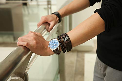 Hzman SZ19102901 Genuine Leather Tree Of Life Bracelets Men Women, Tiger Eye Natural Stone Lava Rock Beads Ethnic Tribal Elastic Bracelets Wristbands thumb #1