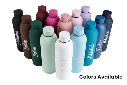 Image of AICA Personalized Name Stainless Steel Water Bottle - 500ml (Baby Blue) | Customized Birthday Anniversary Christmas Eve Secret Santa New Year Gifts for Boys Men