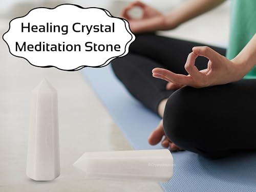 Image of Crystal Heaven Snow Quartz Crystal Tower Obelisk Point For Chakra, Healing And Balancing - Aaa Grade Original Certified Gemstone Agate For Reiki Meditation Yoga Spiritual (3-4 Inches)