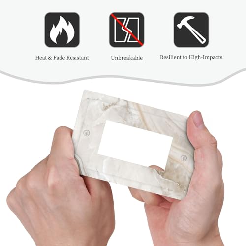 Placa frontal GFCI estilo mármol beige para ocultar imperfecciones de pared 7