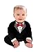 Costume Frack - combinaison - grenouillère - bébé - nourrisson - gentleman - barboteuse - manches longues - noeud papillon - occasion - déguisement - noir - 4/9 mois - taille 70