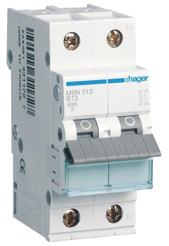 Hager MBN513 LS-Schalter 1P+N 6kA B-13A 2M