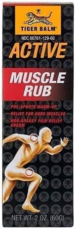 Tiger Balm Active Muscle Rub, 2 oz. – Muscle Rub for Relief Analgesic Cream – Arthritis Rub – Non-Greasy Muscle Rub Cream – Pre-Workout Warm Up – 6 Pack