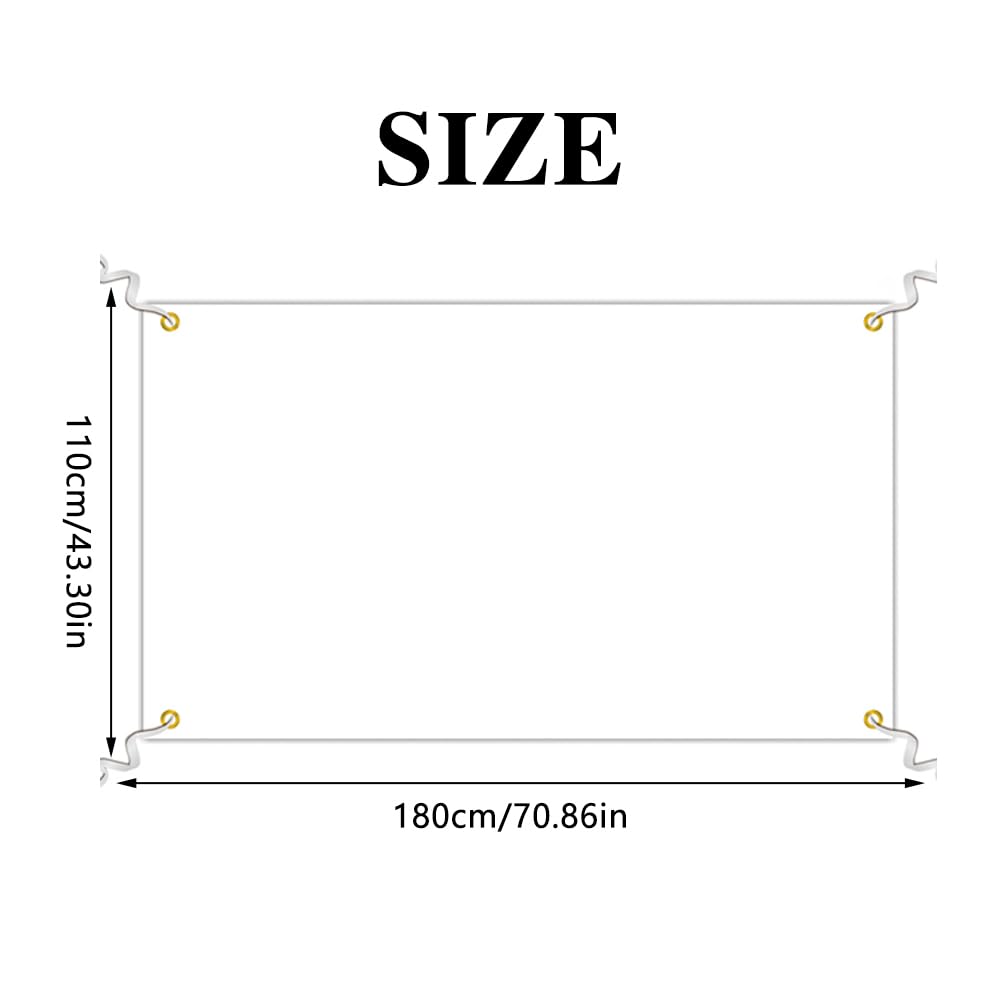 YapitHome Personalised Banner 180X110cm Large Blank Banners Polyester Banner with 6M Rope for Indoor Outdoor Decor DIY Party Festival Celebration - Image 2