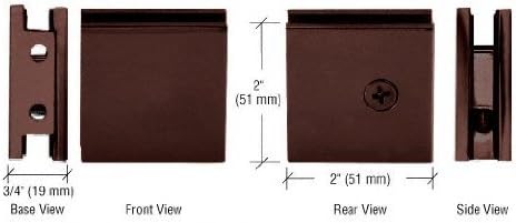 C.R. LAURENCE SGCU10RB CRL - Abrazadera en U para panel fijo con muesca en vidrio estilo cuadrado de bronce aceitado