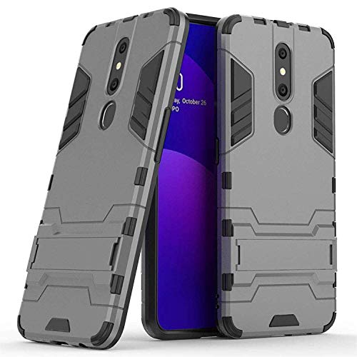 Nik case Back Cover with Kickstand for Oppo F11 pro (Armored|TPU+Plastic|Grey)