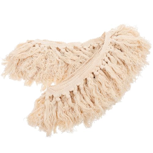 TOMETURE Ribete de Encaje de Bricolaje Borlas, Flecos Decorativos para Cortinas y Manteles, Poliéster Flexible, 5 Metros, Accesorios de Costura para Ropa y Manualidades