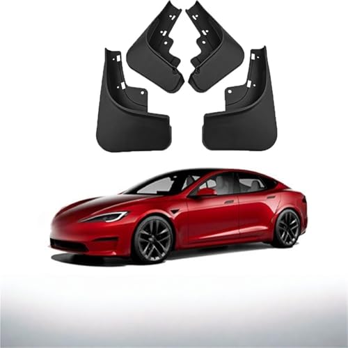 Guardabarros delanteros y traseros para Tesla Model S contra salpicaduras de coche 4