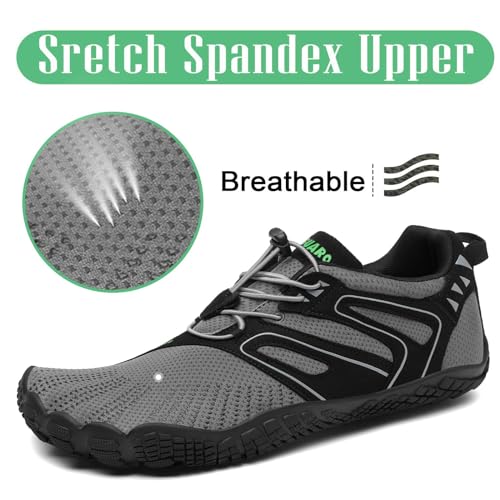 SAGUARO Barefoot Shoes Men's Barefoot Shoes Women's Barefoot Shoes Toe Shoes Outdoor Fitness Shoes Non-Slip Trail Running Shoes Barefoot Shoes with Zero-Drop Solhe, Size 35-48 EU2