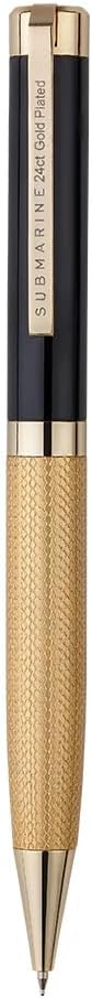 Submarine 880 Premium Pen, Brass Metal Black and Gold Body, Fitted With Blue Ink Jotter Refill, Ideal Gift for him/her, Perfect for Corporate Gifting (Ball Pen)