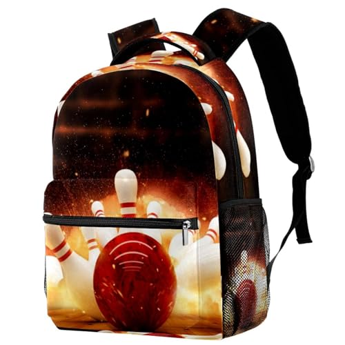 Sac à dos de voyage décontracté imprimé bowling pour les sorties urbaines et le lycée
