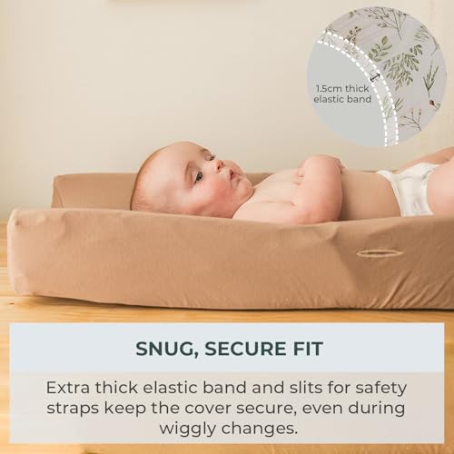 Image of Pobibaby 2 Pack Changing Pad Covers for Girls - Premium Cotton Blend Baby Diaper Changing Table Cover, Soft Breathable Girl Nursery Pad Sheets for Standard Pads 16x32 Newborn Bedding (Meadow)