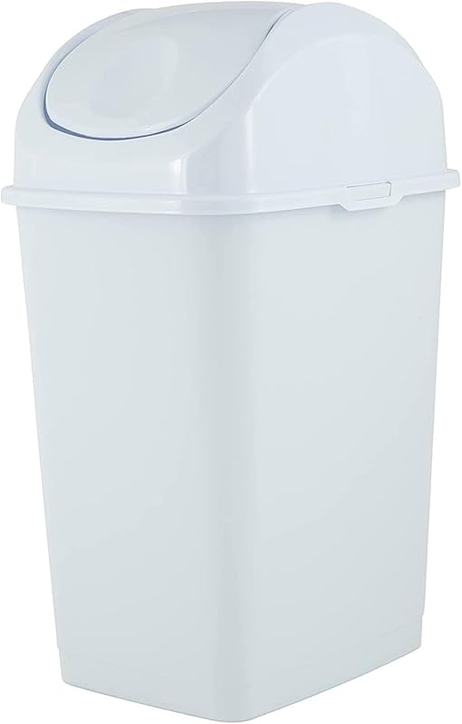 Superio Mini Plastik Çöp Kovası, Salıncak Üst Kapaklı 1,25 Galon Kompakt Küçük Çöp Kovası Taşınabilir Çöp Kovası Tezgah, Masaüstü, Makyaj Vanity, Banyo, Araba, Lavabo Altı, Yurt için, 5 Litre (Beyaz)
