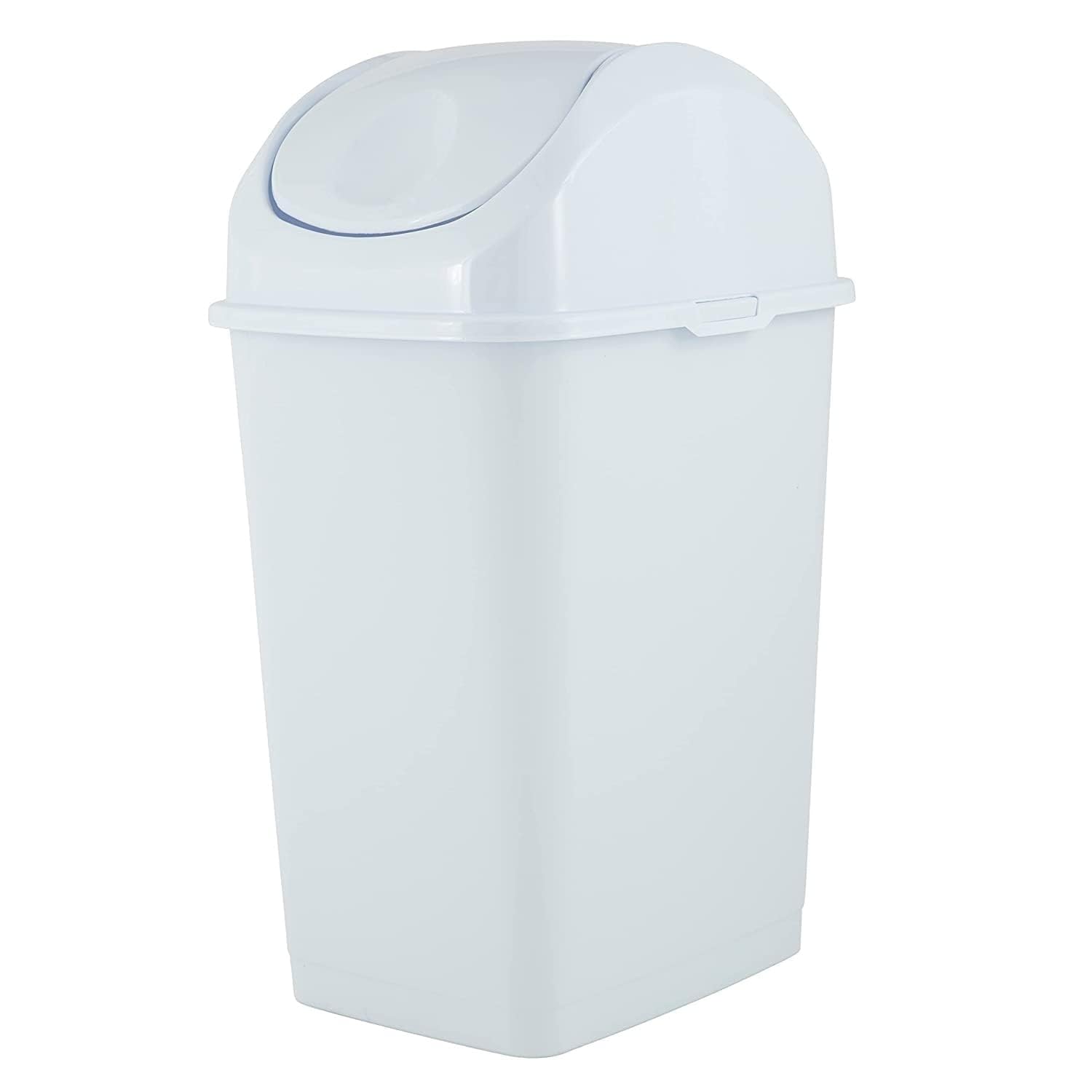 Superio Mini Plastik Çöp Kovası, Salıncak Üst Kapaklı 1,25 Galon Kompakt Küçük Çöp Kovası Taşınabilir Çöp Kovası Tezgah, Masaüstü, Makyaj Vanity, Banyo, Araba, Lavabo Altı, Yurt için, 5 Litre (Beyaz)