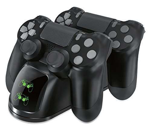 Geekhome Twin PS4 - Cargador para 2 mandos de Playstation 4 Dualshock Gamepad