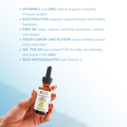 Image of Pure Inventions - Water Enhancer Drops - Delicious, Refreshing Sugar-Free Electrolyte Drops, Antioxidant Vitamin C Support, Zero Calories, No Artificial Sweeteners, Lemon Lime, 30 Servings
