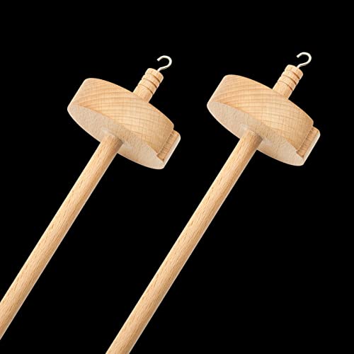 Cdiytool Pack Of 2 Drop Spindle Top Whorl Yarn, Hand Carved Wooden Drop Spindle Spinning 2.76 Inches Top Whorl Weaving Spinning Wheels Sewing Tool Gift For Beginners #TOP5