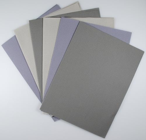 Image of KCS 6 pc of 12 inch x 18 inch(30cmx45cm) 14CT Counted Cotton Aida Cloth Cross Stitch Fabric (Pearl Grey +Light Steel Grey+Medium Grey)
