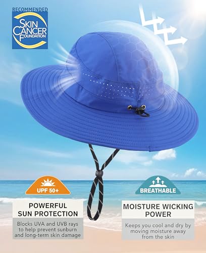 Image of Connectyle UPF 50+ Wide Brim Sun Hat for Men Women UV Protection Bucket Hats Outdoor Breathable Safari Hat for Fishing Hiking