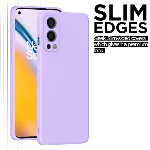 Image of Outlouders Back Cover for Oneplus Nord 2 5G | Camera Protection | Durable Soft Matte Silicone Bumper Case (Purple)