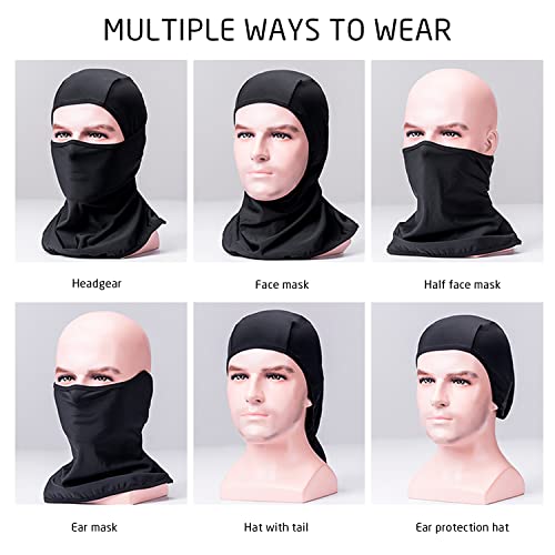 QEEQPF Lot de 2 cagoules coupe-vent pour moto - Masque respirant - Accessoire de sport - Unisexe - Pour activités de plein air, cyclisme, protection UV (noir), Noir , taille unique – vue 5