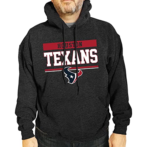 NFL Long Sleeve Charcoal Hooded Sweatshirt, Adult Gameday Apparel, Unisex Hoodies Men and Women (Houston Texans - Black, Adult Medium)