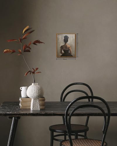 Image of KISSFOX Vintage Framed Wall Art Decor Victorian African American Pictures Paintings Wall Decor Moody Black Girl Canvas Art Prints Modern Farmhouse Black Woman Artwork For Kitchen Living Room Bedroom