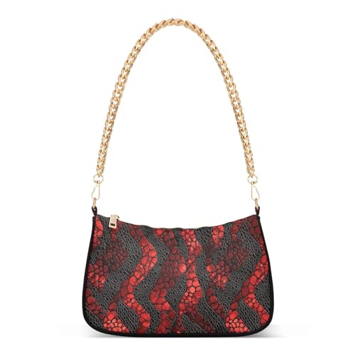 Sac à main tendance en cuir de serpent pourpre avec texture riche