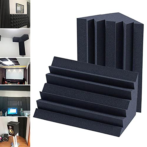 Vermon Studio Soundproofing Wedges, High Density Sound Proof Soundproof Foam, Reliable Soundproof Foam Acoustic Bass Trap Corner Absorbers Acoustic Treatment Foam For Home Office Recoding 2Pcs #TOP3