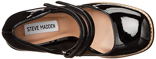 Steve Madden Twice Mary Jane Pump Black Patent 8.5 M #TOP4