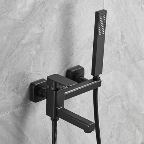 Robinet cascade de baignoire anti-calcaire en cuivre robuste blanc et noir