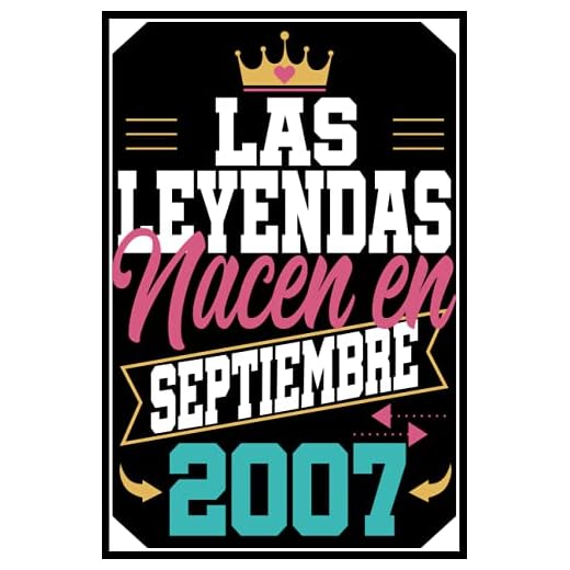 Las Leyendas Nacen En septiembre 2007: Regalo de cumpleaños de 14 años para niñas Chica Chico niños, cuaderno de cumpleaños 14 años, 15.24x22.86 cm