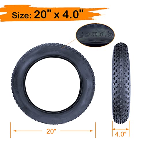 Fat Bike Tires 20X4.0Inch - 2Pack, Fat Tire Replacement Foldable For Mountain Bikes Snow Beach Bike, Fat Tires Thicker Wear-Resistant For E-Bike Motor Bike, 1 Pair Tires With 3Pcs Tire Spoon Levers #TOP1
