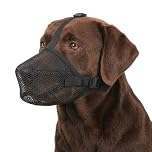 Dog Muzzle, Soft Mesh Muzzle for Large Dogs, Adjustable Breathable Pet Dog Mask, Mouth Cover for Scavenging Biting Licking and Chewing, Allows to Pant and Drink (L, Black)