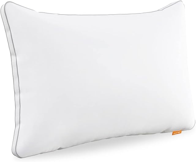 Sweetnight Pillows Pack of 1 Support Bed Pillows-100 Percent Cotton Fabric Anti Snore , Soft Hotel Quality Pillows for Back Stomach and Side Sleepers(1 Pack, 48 x 74 cm), White