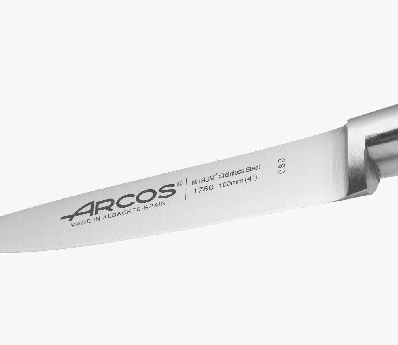 Arcos Schälmesser aus Edelstahl 100 mm - Professionelles Küchenmesser zum Schneiden, Schälen und Reinigen von Lebensmitteln - Ergonomischer Griff aus Polyoxymethylen, Schwarz, Serie Kyoto