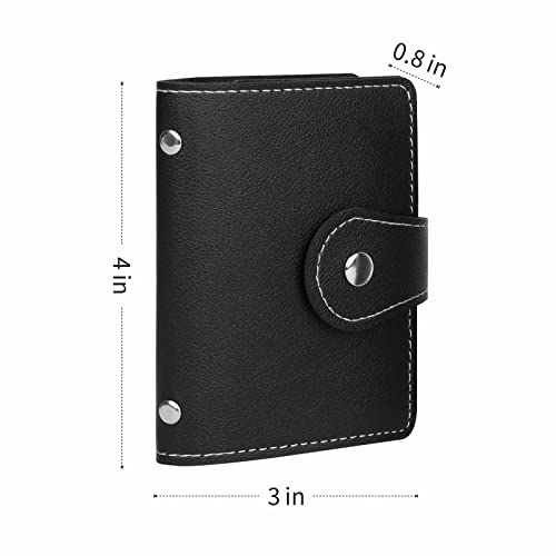 Image of 2 Pcs Credit Card Holder and business card holder,Sd Card Holder Each Has 26 Card Organizers, 2024 New Credit Card Holders book for Men and Women., black+red, 4 inch x 3 inch x 0.8 inch, Contracted