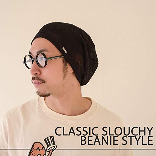 Image of Mens Light Weight Breathable Beanie Knit Hat Slouch Baggy Style Plain Color
